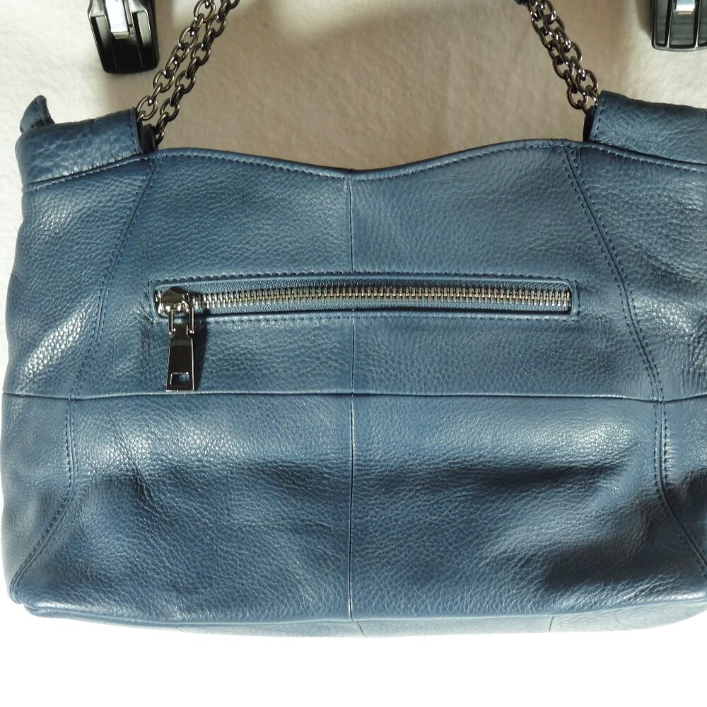 Genuine Soft Leather Blue Women's Chain Tote Bags Hand Bag Purse Elegant New